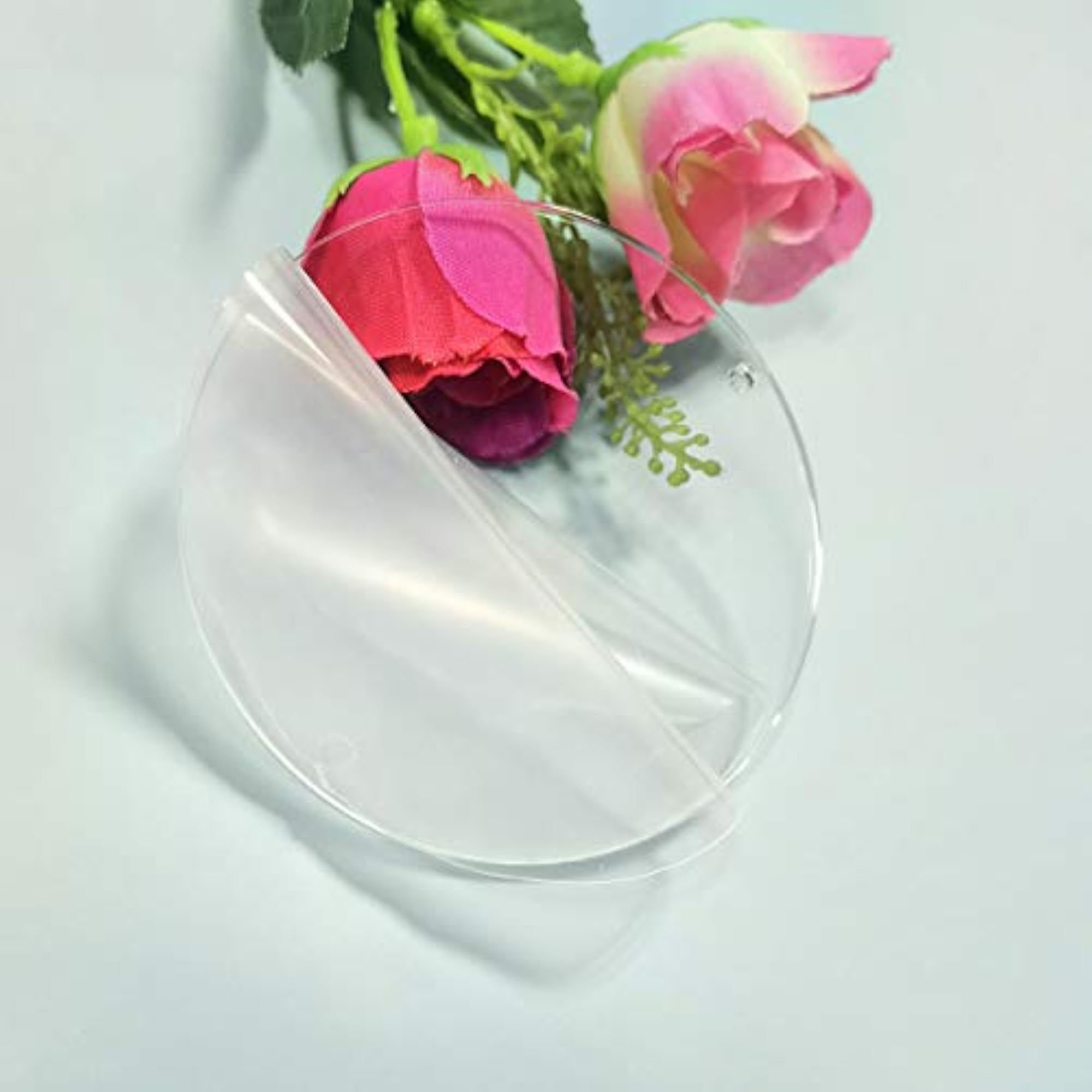 Set of 20 Clear Acrylic Keychains Disc Blanks for DIY